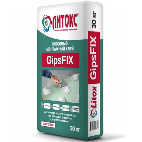 Клей монтажный гипсовый ЛИТОКС «GipsFIX» 25кг