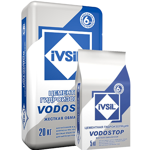 Гидроизоляция IVSIL Vodostop обмазочная 5/20кг