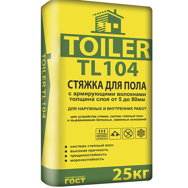 TOILER TL104 Стяжка для пола с армирующими волокнами