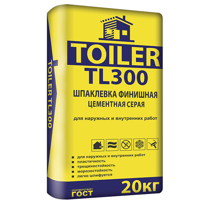 TOILER TL300 Шпатлевка финишная цементная серая